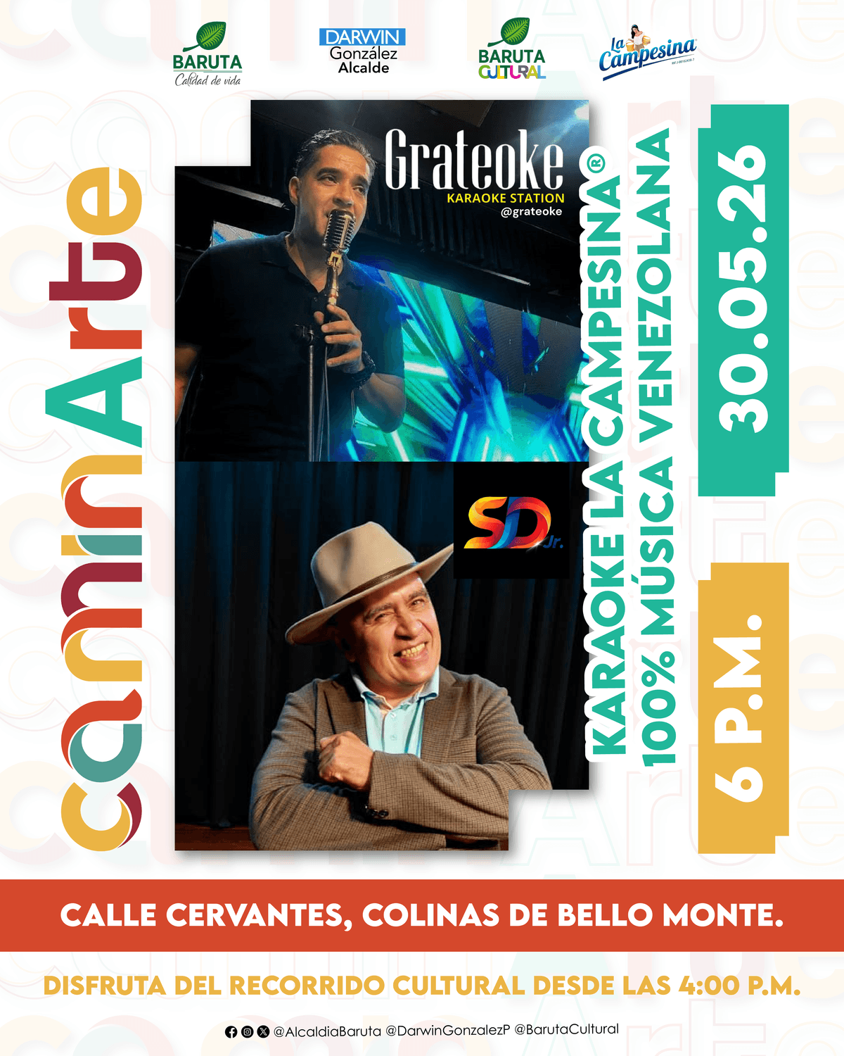 Flyer de Grateoke en Calle Cervantes