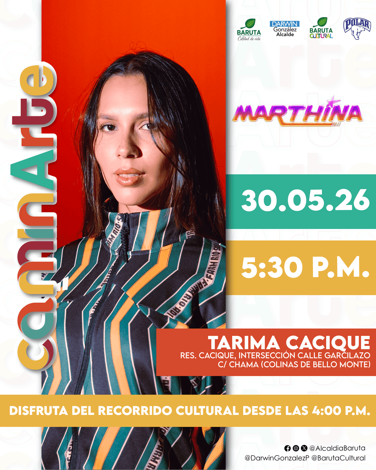 Flyer de Marthina en Tarima Cacique