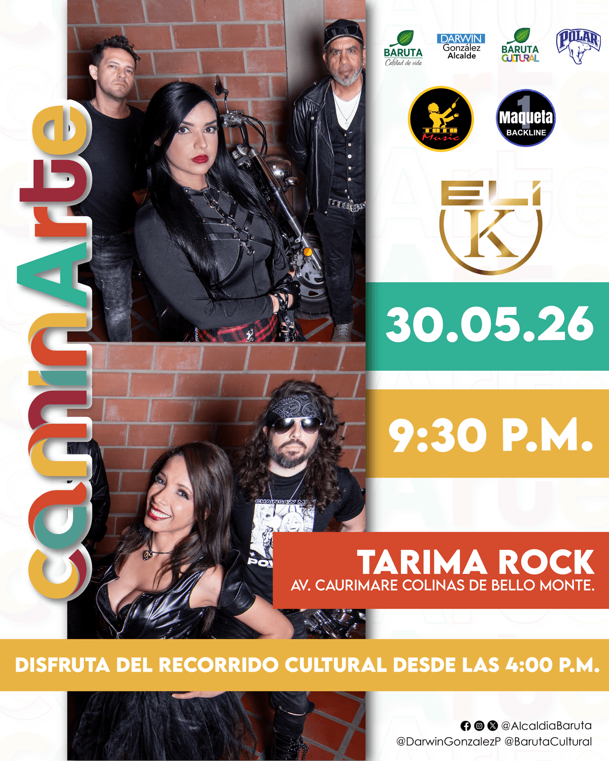 Flyer de Eli K en Tarima Rock