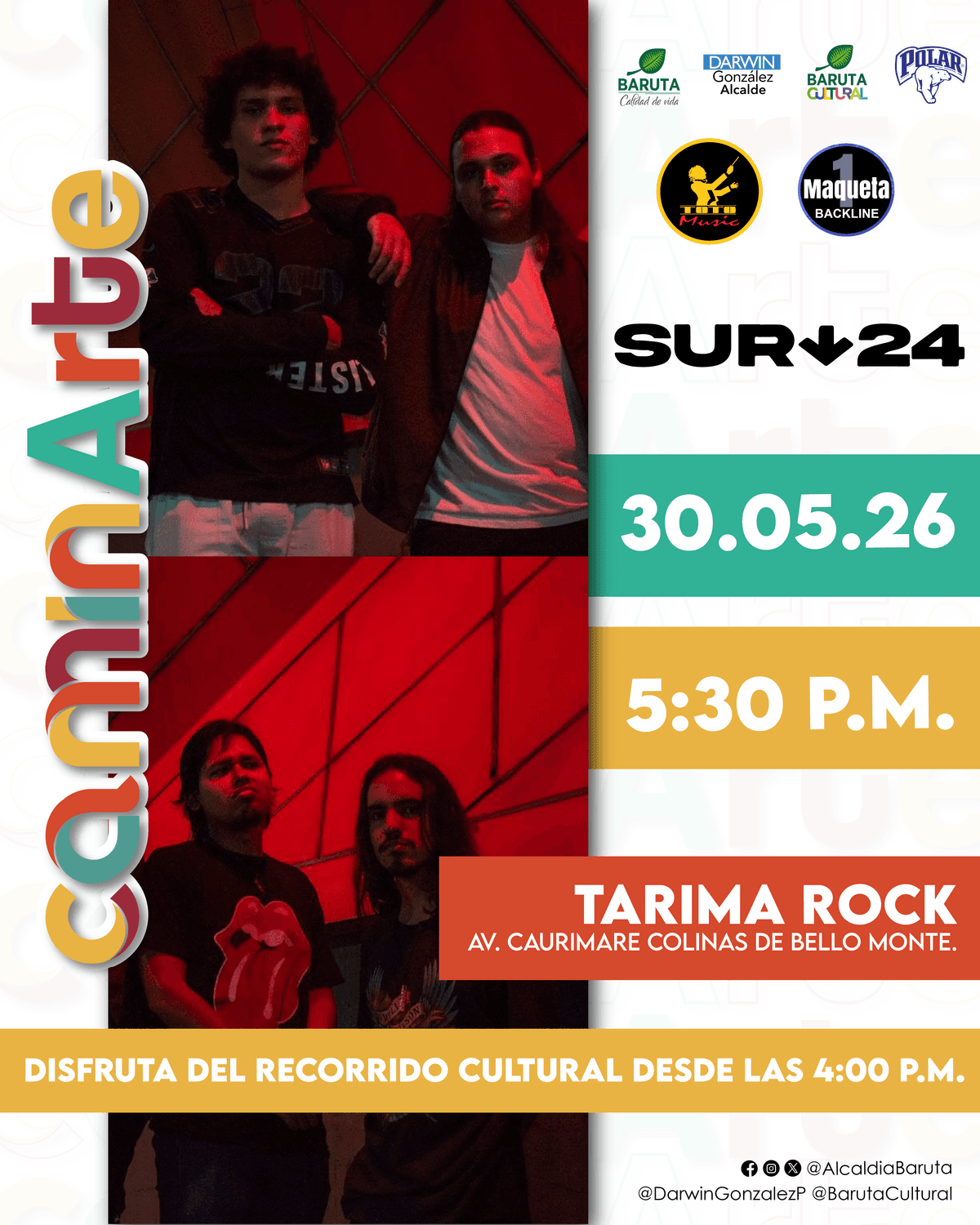 Flyer de Sur 24 en Tarima Rock