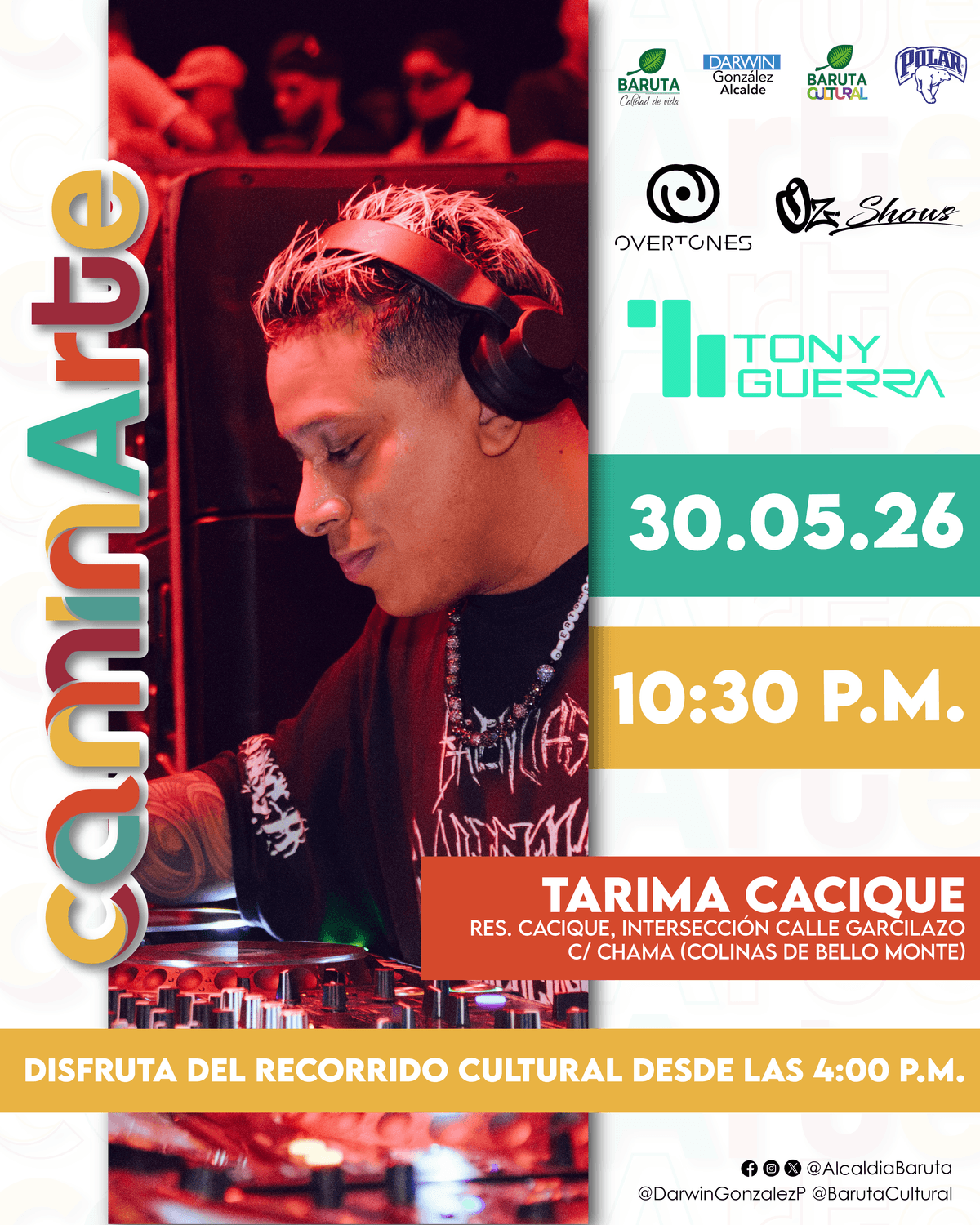 Flyer de Tony Guerra en Tony Guerra