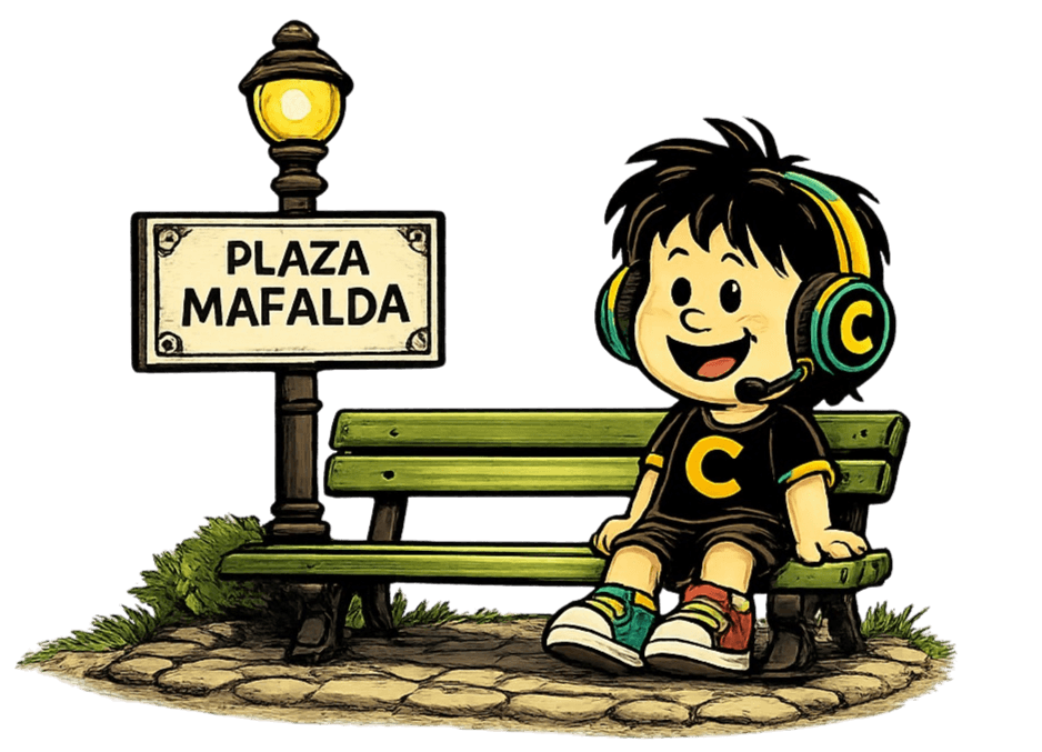 Cami en Plaza Mafalda
