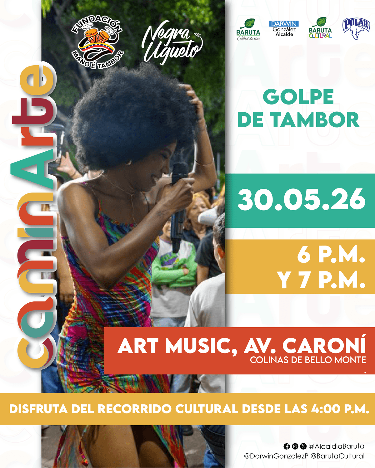 Flyer de Negra Ugueto en Mano e Tambor