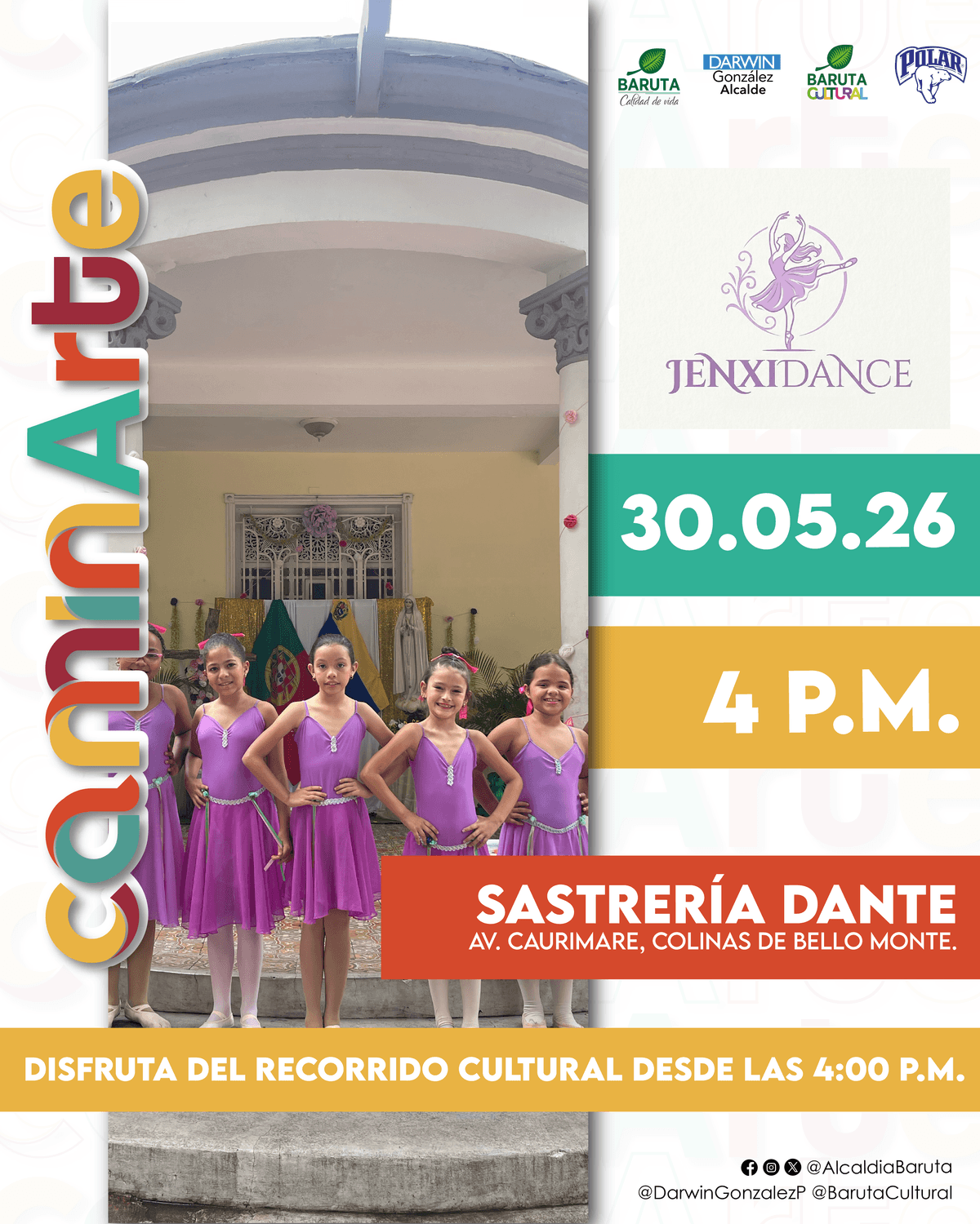 Flyer de Jenxidance en Sastrería Dante