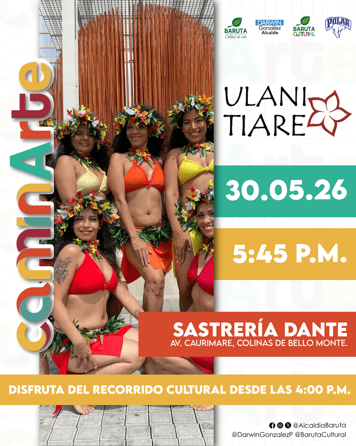 Flyer de Ulani Tiare en Sastrería Dante