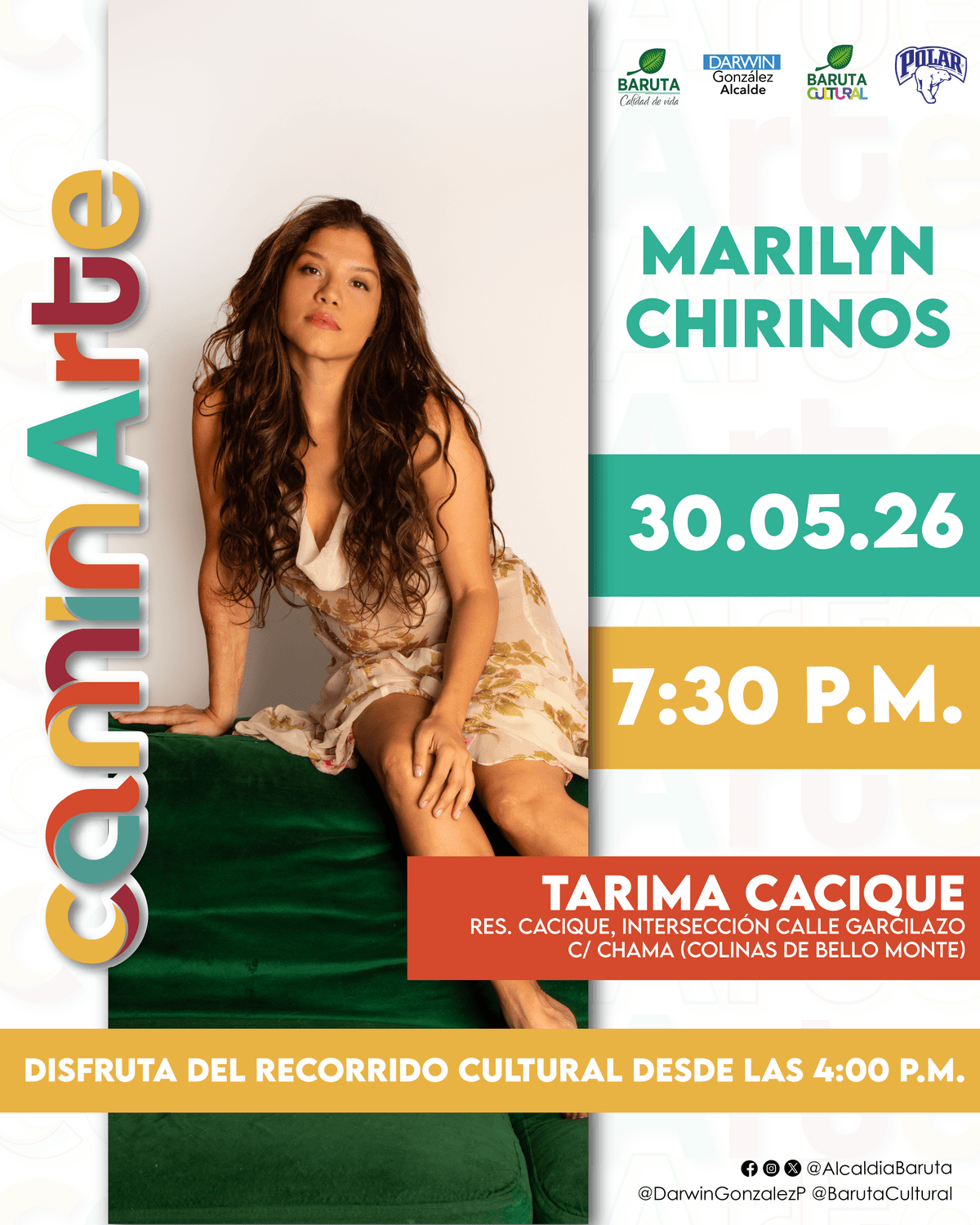 Flyer de Marilyn Chirinos en Tarima Cacique