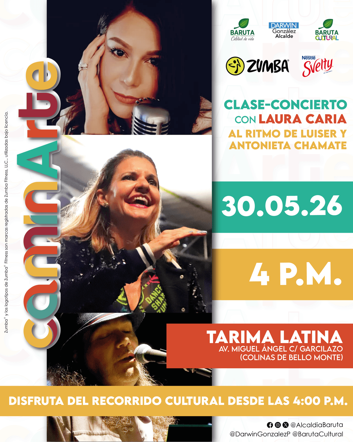 Flyer de Laura Caria en Tarima Latina