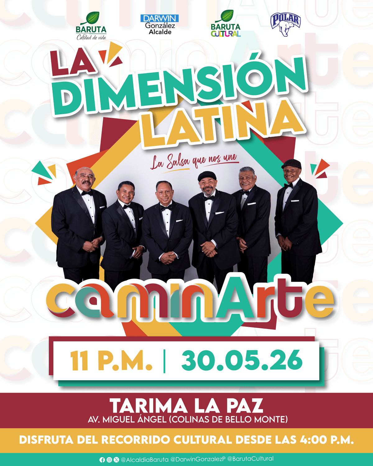 Flyer de La Dimensión Latina en Tarima Principal