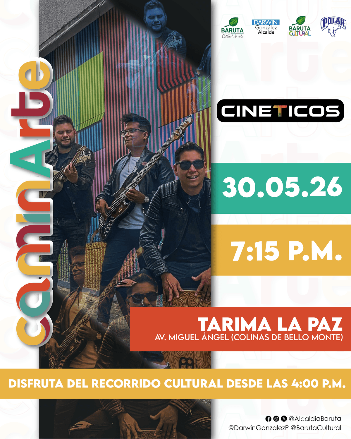 Flyer de Cinéticos en Tarima Principal