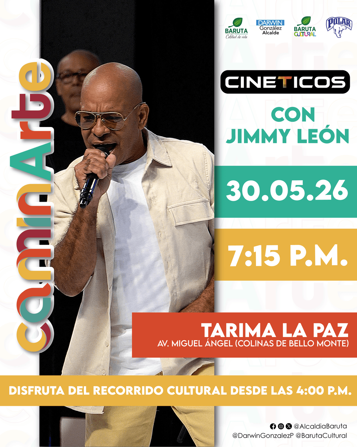 Flyer de Jimmy León en Tarima Principal